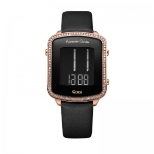 Alexandre Christie AC 9380 Rosegold Black Leather LHLRGBA